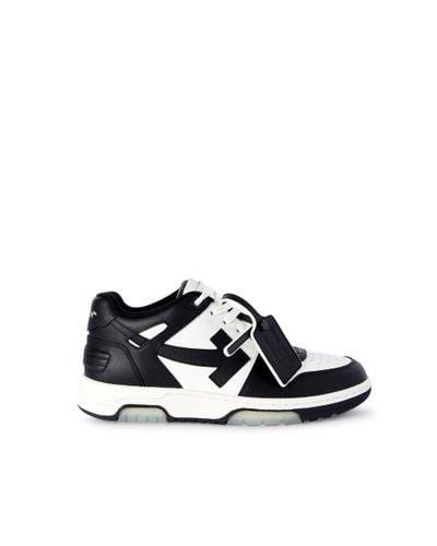 Off-White c/o Virgil Abloh Out Of Office Logo-embroidered Leather Low-top Sneakers 7. - Black