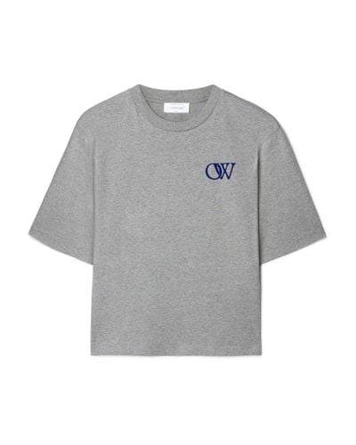 Off-White c/o Virgil Abloh T-shirt en coton à logo brodé - Gris