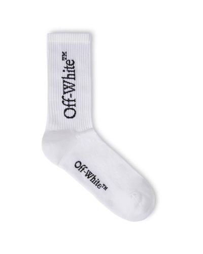 Off-White c/o Virgil Abloh Big Logo Bksh Mid Calf Socks - White