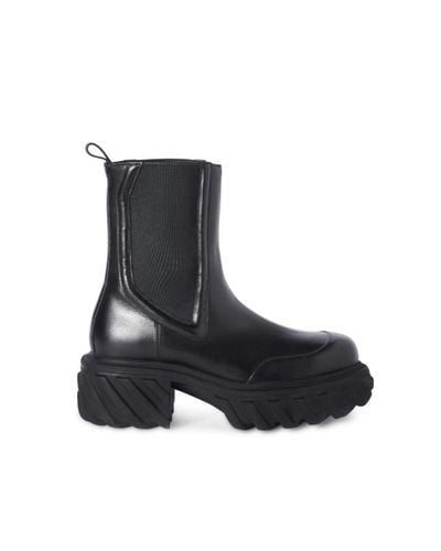 Off-White c/o Virgil Abloh Leather Chelsea Boots - Black