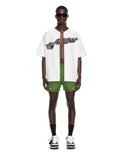 Off-White c/o Virgil Abloh Off Logo Swim Shorts - Green