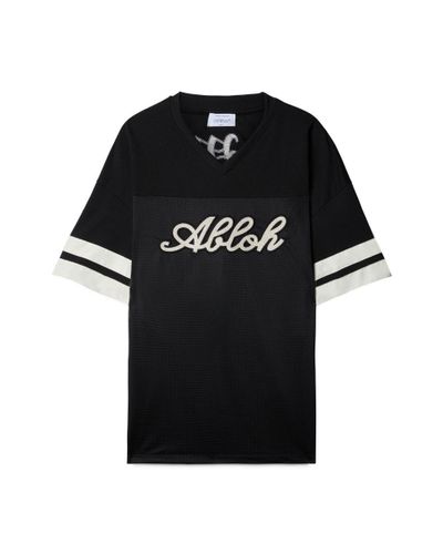 Off-White c/o Virgil Abloh T-shirt in mesh con logo Football - Nero