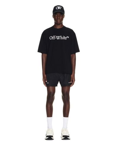 Off-White c/o Virgil Abloh Arch Shapes Slim Fit T-shirt In Black Cotton  With Fluo Green Print On The Front And Back. for Men