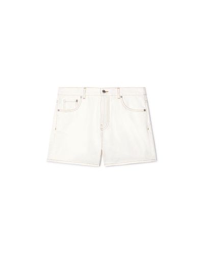 Off-White c/o Virgil Abloh Short en jean à coutures contrastantes - Blanc