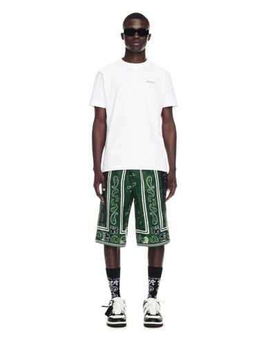 Off-White c/o Virgil Abloh Bermudas con estampado de bandana - Blanco