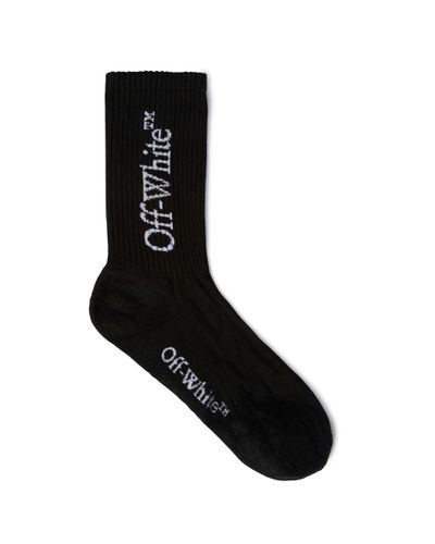 Off-White c/o Virgil Abloh Large Logo-print Cotton Socks - Black