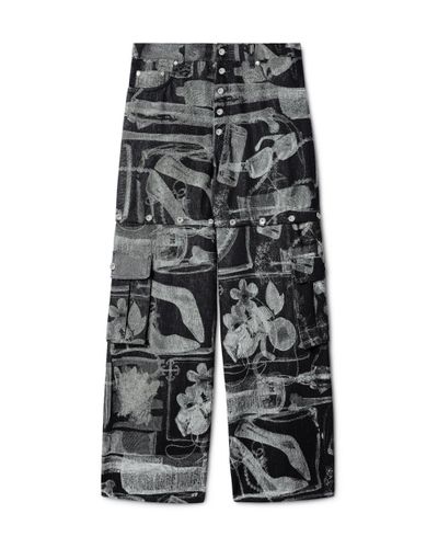 Off-White c/o Virgil Abloh JEANS SUPER BAGGY CON MOTIVO X-RAY - Grigio