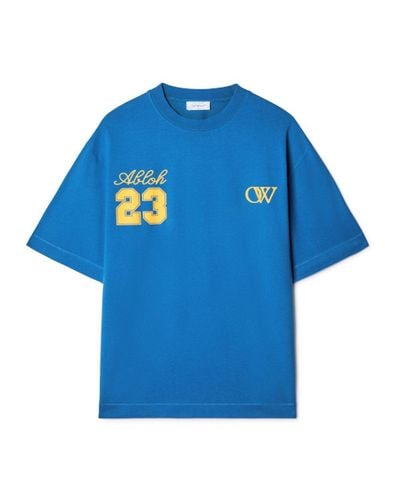 Off-White c/o Virgil Abloh T-shirt skate con logo OW 23 - Blu