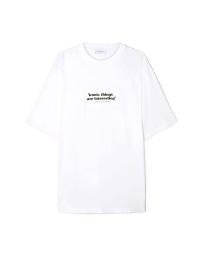 Off-White c/o Virgil Abloh T-shirt oversize con scritta Ironic - Bianco
