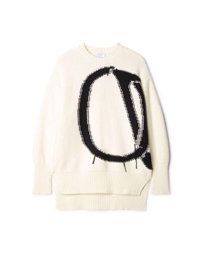 Off-White c/o Virgil Abloh Maglione in lana con logo - Neutro