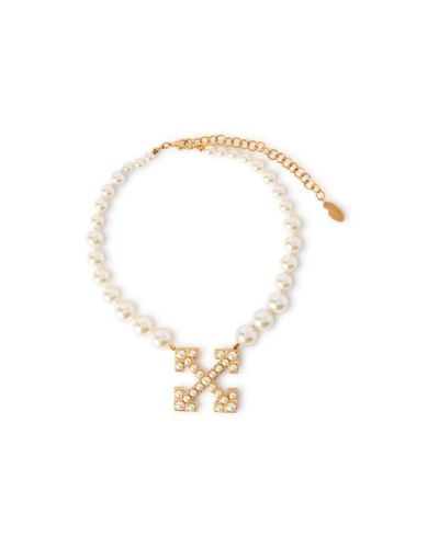 Off-White c/o Virgil Abloh Pearls Pave' Necklace - White