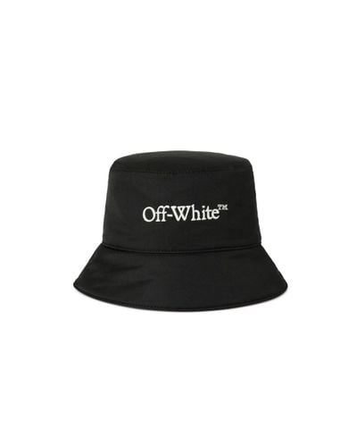 Off-White c/o Virgil Abloh Sombrero de pescador Bookish con logo bordado - Negro