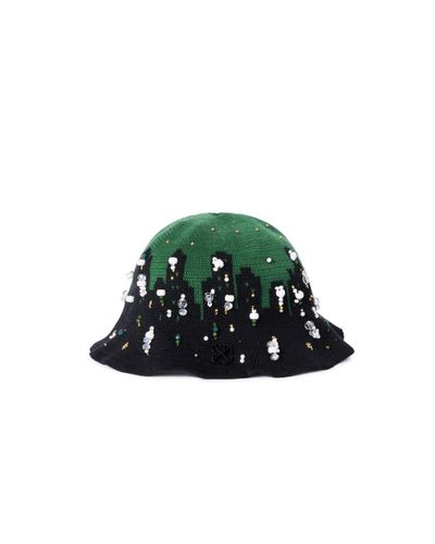 Off-White c/o Virgil Abloh Palaces Crochet Bucket Hat - Green