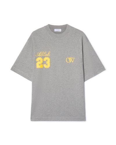 Off-White c/o Virgil Abloh T-shirt skate con logo OW 23 - Grigio