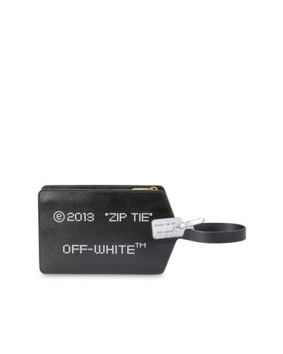 Off-White Block Pouch Quote Clutch Bag - Farfetch