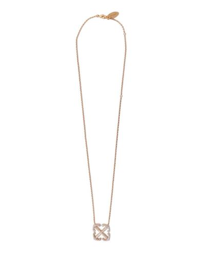 Off-White c/o Virgil Abloh Arrow Pave' Pendant Necklace Gold No Co - White