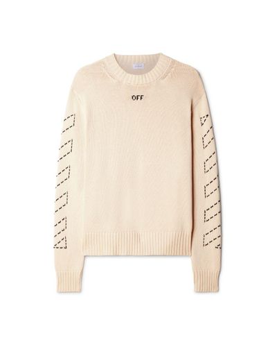 Off-White c/o Virgil Abloh Maglione Stitch Arrow Diags - Neutro