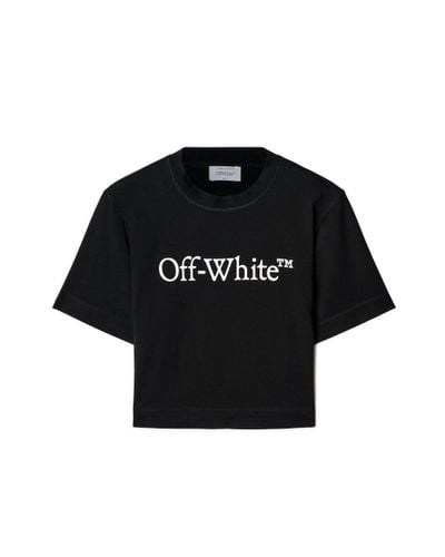 Off-White c/o Virgil Abloh T-shirt crop Bookish à logo imprimé - Noir