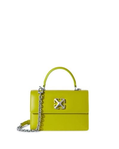 Off-White c/o Virgil Abloh Jitney 1.4 Leather Top-Handle Bag - Yellow