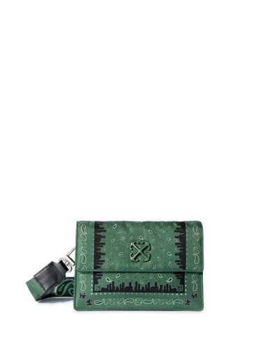 Off-White c/o Virgil Abloh BORSA A SPALLA JITNEY 1.4 CON MOTIVO BANDANA - Verde