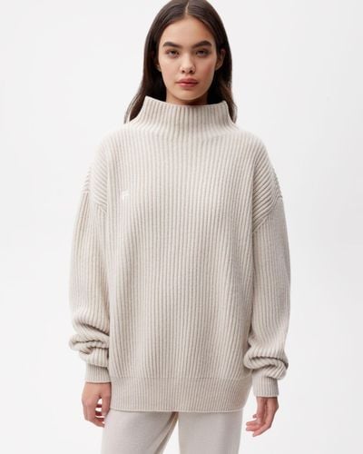 PANGAIA Recycled Cashmere Funnel Neck Jumper - White