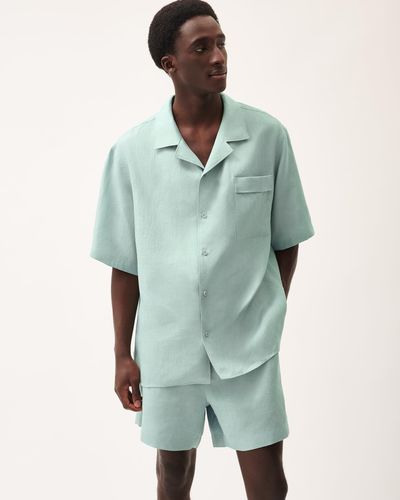 PANGAIA Dna Aloe Linen Camp Collar Shirt - Green