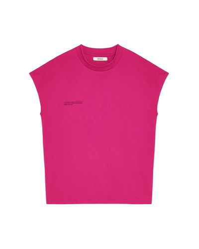 PANGAIA Pprmint Organic Cotton Cropped Shoulder T-shirt Aw21 - Pink