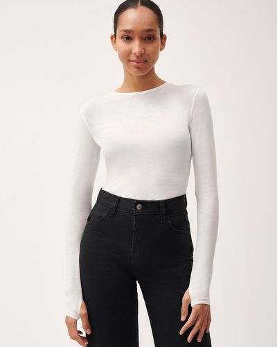 PANGAIA 365 Cotton-stretch Long-sleeved Top - White