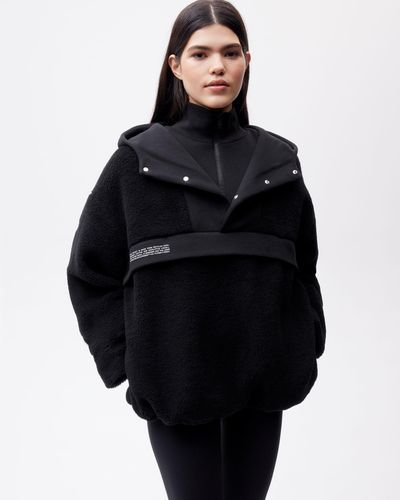 PANGAIA Recycled Wool Fleece Half Zip Jacket - Black