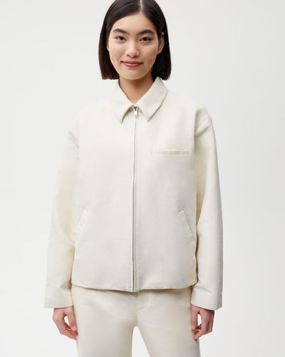 PANGAIA Organic Cotton Harrington Jacket - White