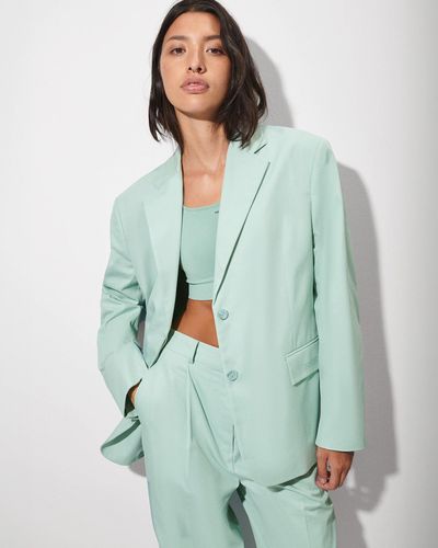 PANGAIA Cotton Oversized Tailored Blazer - Green