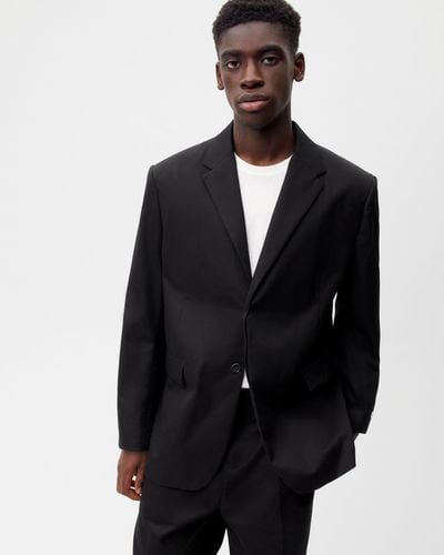 PANGAIA Men's Cotton Oversized Tailored Blazer - Black