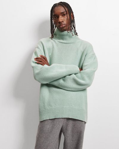 PANGAIA Men's Recycled Cashmere Turtleneck Jumper - Green