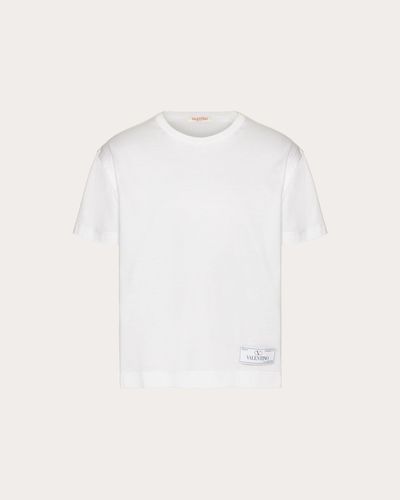 Valentino T-SHIRT AUS BAUMWOLLE MIT MAISON -ETIKETT - Natur