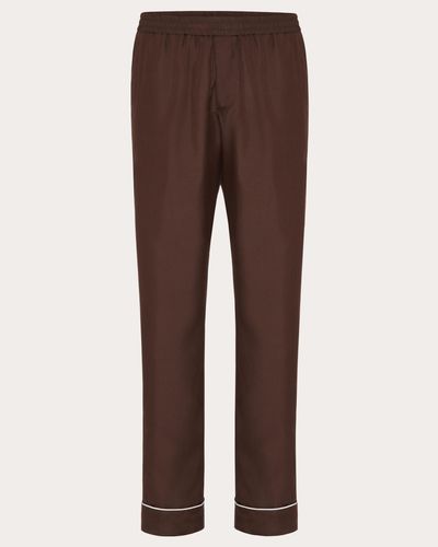 Valentino SEIDENHOSE IM PYJAMA-STIL - Braun