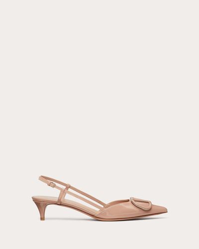 Valentino Garavani Slingback-Pumps VLogo Signature aus Lackleder mit 40 mm-Absatz - Pink