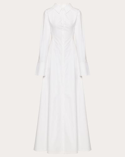Valentino Abendkleid Aus Compact Popeline - Weiß