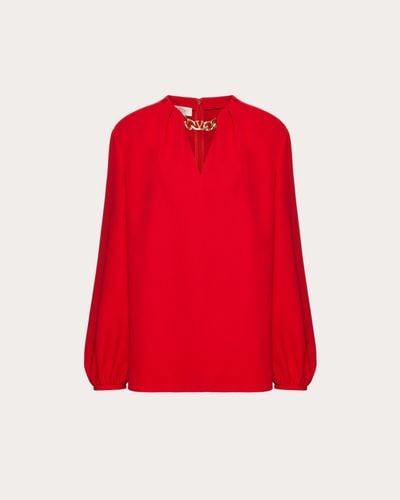 Valentino CADY COUTURE VLOGO CHAIN TOP - Rot