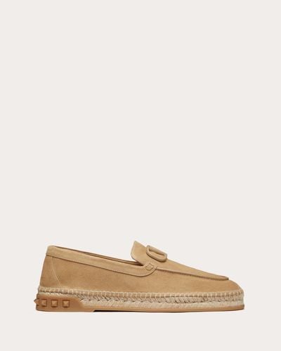 Valentino Garavani LEISURE FLOWS ESPADRILLES AUS SPALTLEDER - Natur