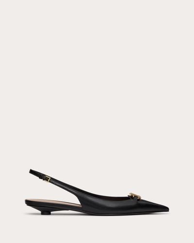 Valentino Garavani THE BOLD EDITION VLOGO SLINGBACK-BALLERINAS AUS KALBSLEDER, 20 MM - Natur