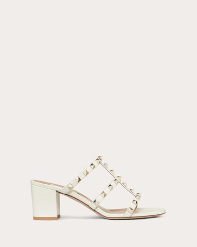 Valentino Garavani SLIDER-SANDALEN ROCKSTUD AUS KALBSLEDER 60 MM - Natur