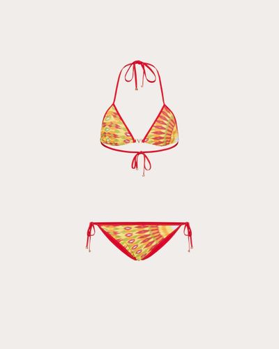 Valentino Bikini Aus Lycra Mit Round Rain-print - Mehrfarbig