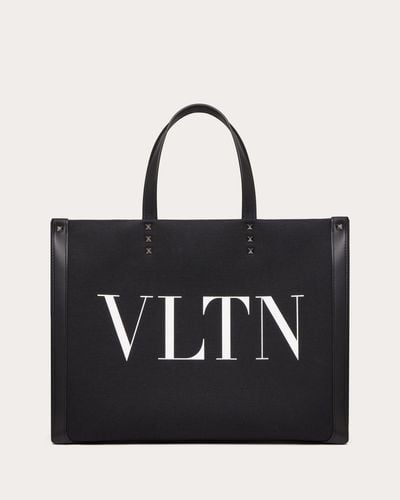 Valentino Garavani Mittelgrosser Vltn Ecolab Shopper Aus Canvas - Schwarz