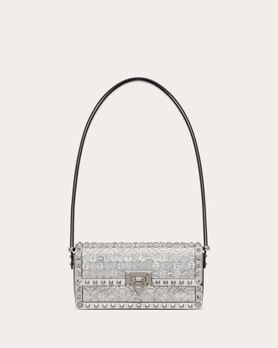 Valentino Garavani ROCKSTUD23 E/W BESTICKTE SCHULTERTASCHE - Grau