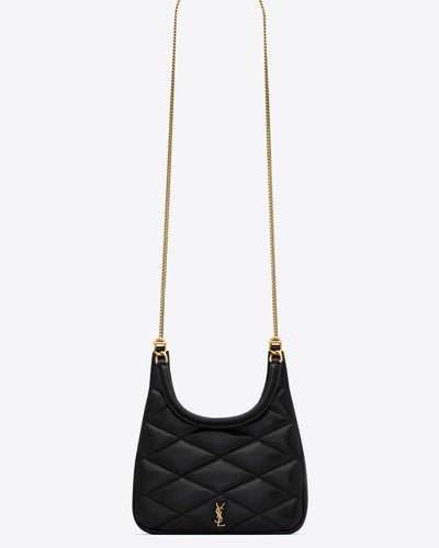 Saint Laurent Sade Hobo En Cuir D'agneau Noir - White