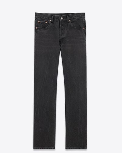 Saint Laurent Lockere jeans aus schwarzem denim im sed-look schwarz