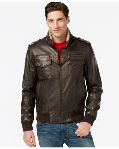 tommy hilfiger bomber leather jacket 