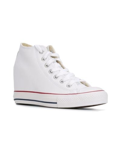 white wedge converse