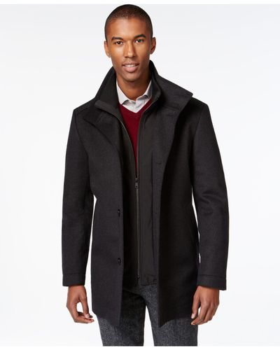 BOSS Coxtan Wool And Cashmere Coat in Charcoal (Gray) for Men - Lyst