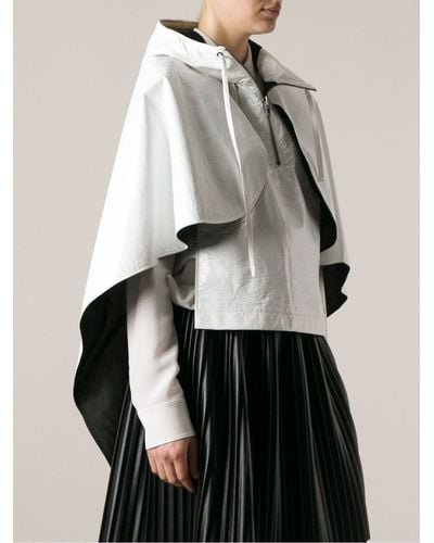 Wanda Nylon Poncho Style Raincoat in White - Lyst